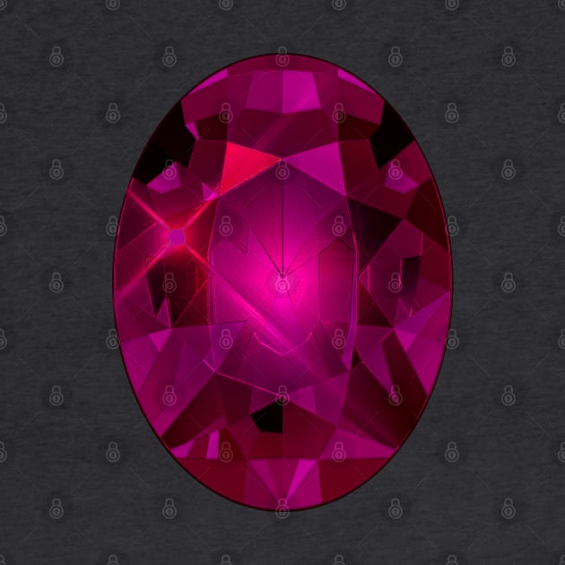 Pink Oval Shape Gemstone by The Black Panther